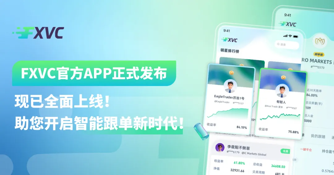 FXVC官方APP正式发布，现已全面上线！助您开启智能跟单新时代！